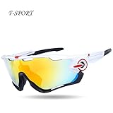 F-sport 2016 Newest Outdoor Sports Fashion Sunglasses.Great For Cycling Driving Hiking Skiing or Fishing.Changeable Lenses and Unbreakable High strength(white)