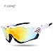 F-sport 2016 Newest Outdoor Sports Fashion Sunglasses.Great For Cycling Driving Hiking Skiing or Fishing.Changeable Lenses and Unbreakable High strength(white)