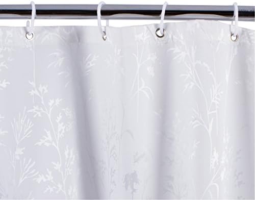 DOTZ White Shower Curtain, 100% Polyester Waterproof, 70" x 70" by DOTZ Bathroom Collection (Tree / Floral)