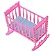 Dovewill Dolls Pink Baby Rocking Nursery Cradle Bed Bedroom FOR Barbie Kelly Dolls Dollhouse Furniture Accessory