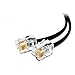 RetailAndBulk (2 Pack) 1.5 Foot Telephone Cord, Professional Grade Made in USA, 6P4C Male RJ11 Plugs with 50 Micron Gold Contacts, Pure Copper Wire Phone Line Cable (18 Inches, Black)