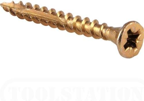Reisser8200S220350164 Cutter Pozi Countersunk Head Full Thread Yellow Tropicalized Woodscrew 200-Pieces, 3.5 mm Diameter x 16 mm Length, Set of 200 Pieces