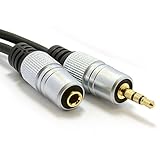 Kenable Pro Audio Metal 3.5mm Jack Stereo Headphone Extension Cable Gold 1m (~3 feet)