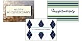 Anniversary Greeting Card Assortment - VP1602. Business Greeting Cards Featuring Three Different Anniversary Greeting Cards. Box Set Has 25 Greeting Cards and 26 Bright White Envelopes.