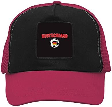 LSSZYSZ Deutschland Flag 3D Printing Mesh Cap Adjustable Unisex Snapback Trucker Hat For Men Women Wine red
