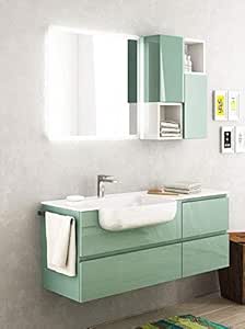 Badezimmerschrank mit Glasplatte, halbversenktem ...