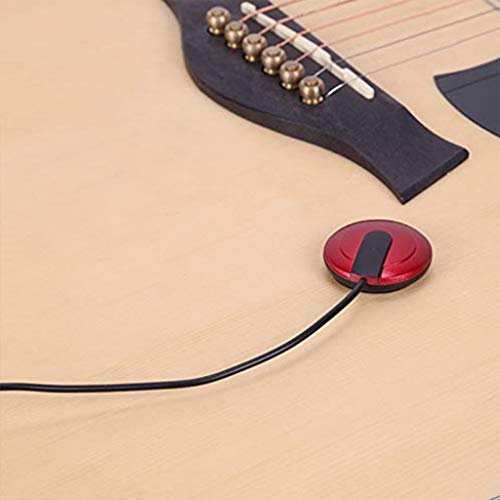 2Pcs Acoustic Guitar Pickup Piezo Contact Microphone Pickup for Guitar Ukulele Violin, Mandolin, Banjo, Cello, Kalimba, Harp (6.5x9x3cm, Black)