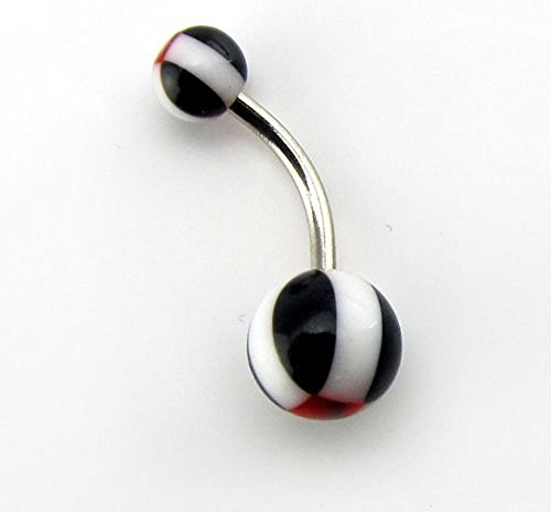 CrazyPiercing Wholesale Lot of 50pcs Belly Navel Button Rings Bar Barbells Ball Acrylic Steel