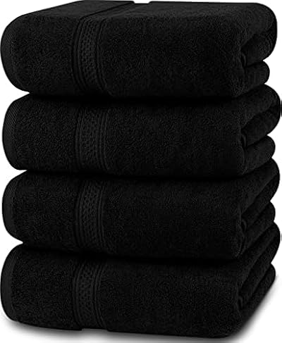 Utopia Towels 16 Piece Bath Set 100% Ring Spun Cotton Black 69x137 cm