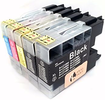 Ariel Paris 5PK LC71 5 Pack Compatible Ink Cartridge Replacements for Brother LC-71 , LC-75 2 Black, 1 Cyan, 1 Magenta, 1 Yellow