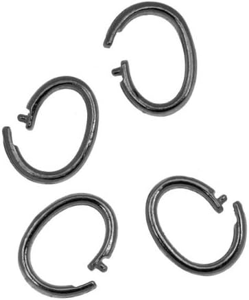 Gun Metal Plated Oval Lock-In Jump Rings 7x10mm 16 Gauge (4)