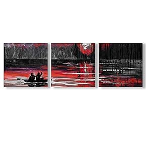 Canvas Wall Art Abstract Cloud Tree Pictures Home Wall Decorations for Bedroom Living Room Oil Paintings Canvas Prints Framed - 12"x12"x3 Panels