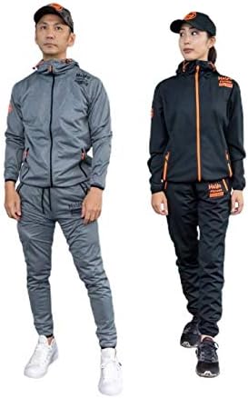 H&Yo サウナスーツ メンズ レディース 男女兼用 ジャージ素材のダイエットスーツ 発汗サポート 高い保温性と伸縮性 検査済