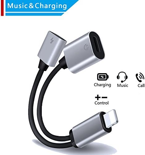 Lighting Jack Adapter Headphone for iPhone 7/7Plus iPhone 8/8Plus iPhone X/10. Jack Earphone Connector Cable for iPhone 7/7Plus Headphone Cable Charge and Music Support iOS 10.3 &amp; iOS11.3