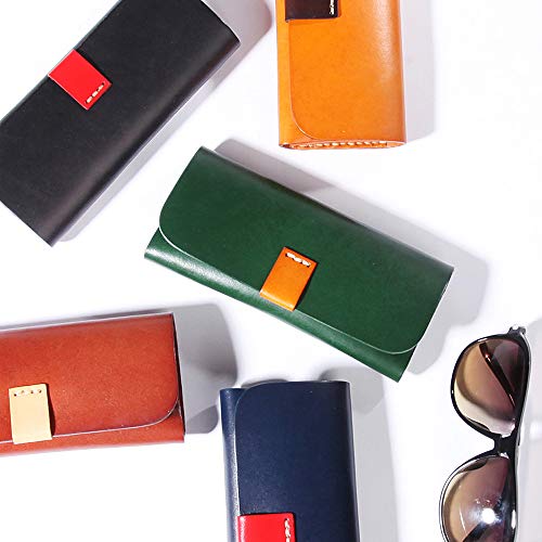 Handmade Genuine Leather Eyeglass Case Holder for Sunglasses & Reading Glasses - UnisexÂ  (Green)