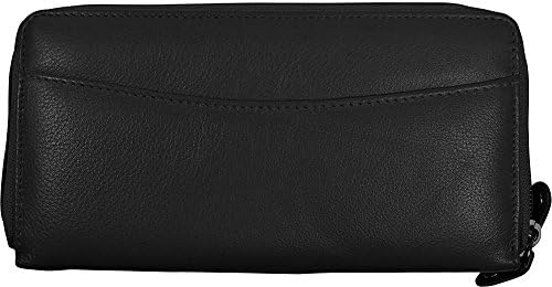 RFID Calf Double Zip Credit Card Wallet