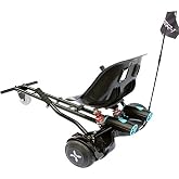 Hover-1 Raptor-1 Buggy Hoverboard Attachment | Turbo LED Lights, Compatible with All 6.5" &amp; 8" Hoverboards, Hand-Operated Rear Wheel Control, Adjustable Frame, Easy Install Hoverboard Go Kart
