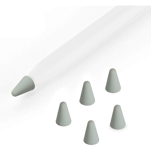 ZALU Compatible with Apple Pencil Tips Replacement for 2nd Gen, Silicone Nibs Cover Writing Protection for iPad Pencil (Grey-5 pcs)