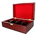 Standard Tea Chest - Cherry Finish | Solid Wood Tea Storage Box | Holds 96 Teas Bags in 8 Compartments | Elegant Wooden Organizer for Home, Kitche,n Dining or Office