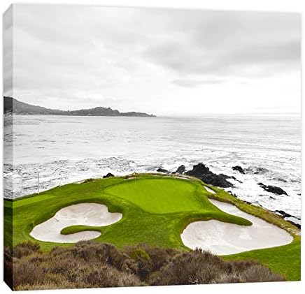 Pebble Beach CA Golf Course - Framed - Canvas Print Home Decor Wall Art, Gallery Wrap Inner Frame, 20x20