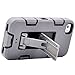 iPhone 4s case, iPhone 4 case, MagicSky Robot Series Hybrid Armor Defender Case Cover with Kickstand for Apple iPhone 4/4S - Gray