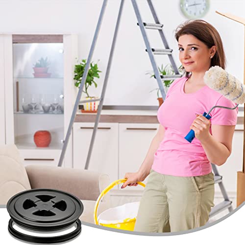 4 Pieces 5 Gallon Bucket with Lid Seal Lid Bucket Twist Lid Plastic