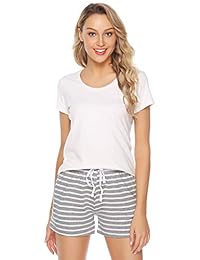 Pantalones cortos de verano para dama, con bolsillos, de algodón
