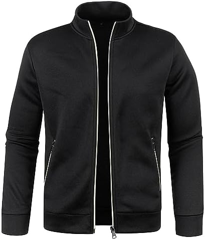 Amazon.com: Mens Fleece Full Zip Sweater Stand Collar Casual