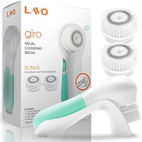 LAVO Facial Cleansing Brush - Electric Spin Scrubber and Exfoliator for Face - Scrub Skin - Exfoliating Cleanser