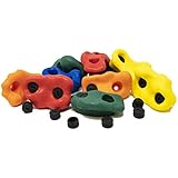 Squirrel Products Kids Rock Climbing Holds with Safety Rock Plugs to Protect Little Fingers - 10 Pack - Includes Hardware for 1