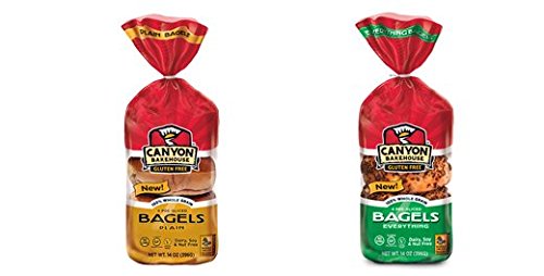 Canyon Bakehouse Gluten Free Bagel Variety Pack (Plain Bagel and EverythingBagel)