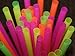 Assorted Neon 12 Inch Long Milkshake Straws - 50 Count- Extra wide