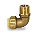 Supply Giant VQNF34 90 Degree Elbow x Male Pipe Fittings Push to Connect Pex, CPVC, 3/4 Inch, Brass, 3/4