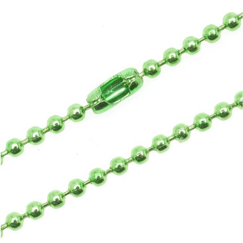 Spring Green Color Steel 2mm Ball Chain Necklace 17.5 Inches