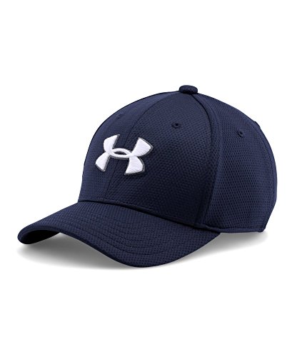 Under Armour Boys' Blitzing II Stretch Fit Cap, Midnight Navy/Graphite, Small/Medium