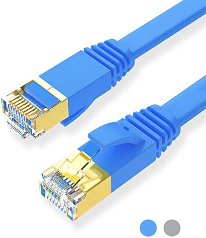 Cat 7 RJ45 Ethernet Cable 1m 2m 3m 5m 10m 15m 20m 30m 40m 50m LoveSelfy 10Gbps High Speed Computer Router Network Flat LAN with Professional Plug STP Internet Networking Modem Cord Cat7 PS4-2m Blue