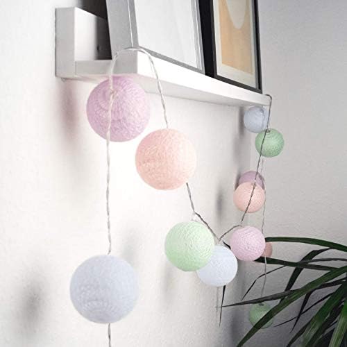 Led Lichterkette Aus 20 Baumwollkugeln 3 Meter Kugeln Kette Cotton Balls Balle Kinderzimmer Stimmungslicht Pastell 3 Meter Amazon De Beleuchtung