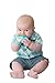 Malarkey Kids Patented Teething Mitten, Munch Mitt Baby Chew Toy - Protects Hands from Chewing & Saliva, Heals Aching Gums, Promotes Sound & Visual Stimulation for Babies - Aqua Polka Dot