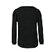 ETCYY Women's Long Sleeve Blouse Casual V Neck Knit Pullover Sweater Tops,Black,Medium