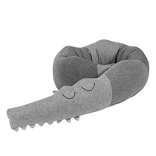 Crib Bumper, Creative Crocodile Plush Pillows Crib Bumper Pads Baby Crib Liner Cartoon Animal Shape Pillows Bed Rails Children Cradle Newborn Gifts Kids Pillow Cushion Pillow Toys