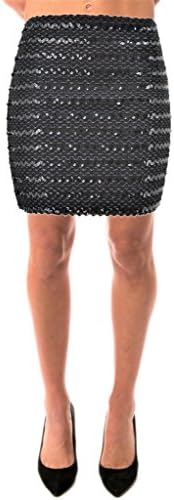 Fashion To Gossip Women's Sexy Sparkling Sequin Clubbing Party Bodycon Mini Skirt with Elastic Waist