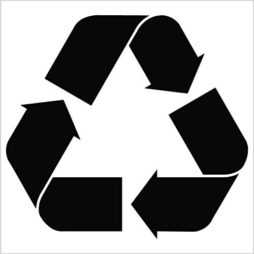 Recycling Symbol vinyl cut-out sticker- NOTEBOOK, LAPTOP, IPAD, WINDOW, WALL, CAR, TRUCK, MOTORCYCLE, TRASH CAN, GARBAGE CAN Decal (5" (buy 1 get 1 free), Black)