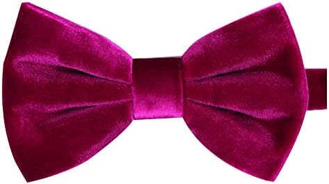 iHomor Men's Velvet Bow Tie Many Colors (rose red)