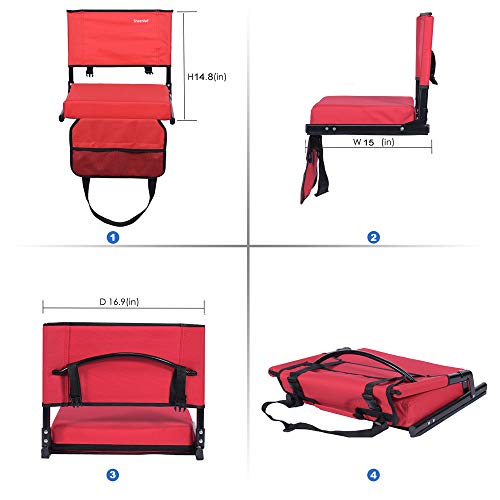 Sheenive Stadium Seats for Bleacher Wide Padded Cushion Stadium Seats Chairs for Outdoor