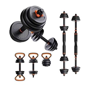 B-yun Multifunctional Dumbbells Adjustable Weight Barbell/kettlebell Set and Push-up Stand Men’s Weight Fitness Household Equipment(Size:22lbs（10kg）)