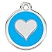 Stainless Steel with Enamel | Dog Tags Pet Tags Cat Tags | Designers Round | Many Shapes to Choose From | by CNATTAGS (LIFE TIME WARRANTY) (Round Heart)