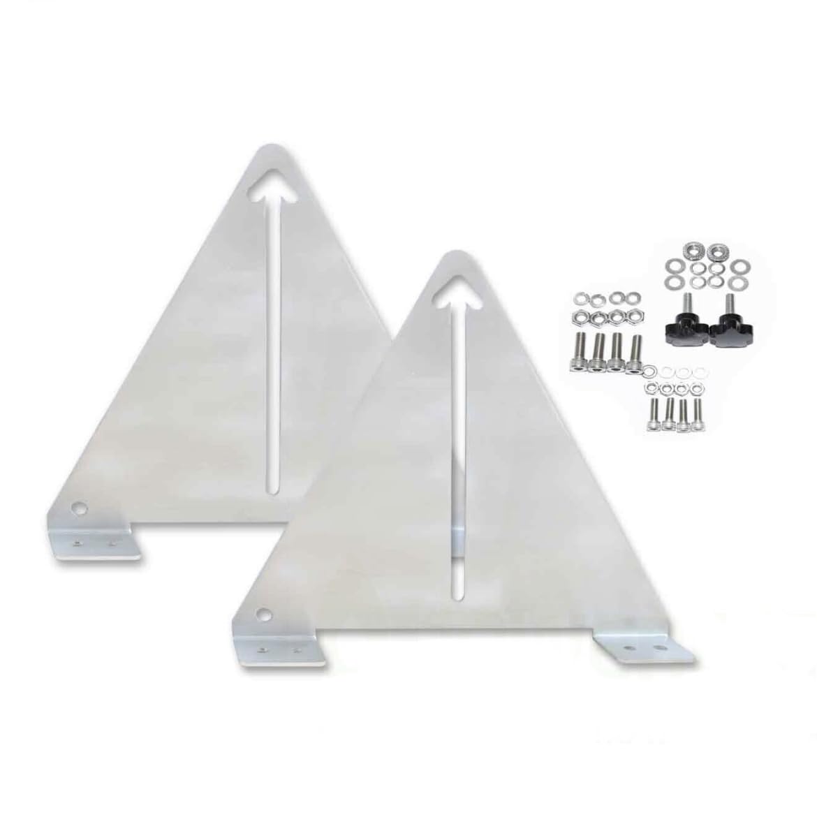 Pair of large Tilt & Flip Mounting Solar Panel brackets with fixing bolts (243.2mm high) CraigSolar.co.uk