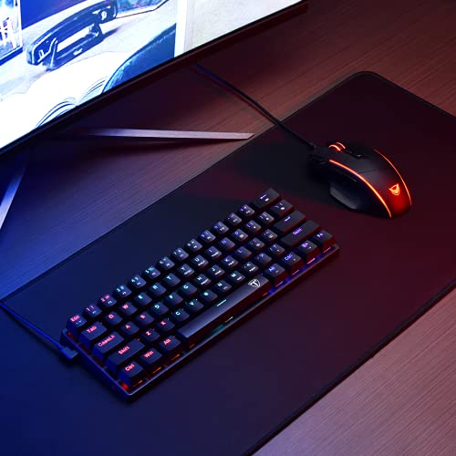 60% Mechanical Keyboard, Biijok 60 Percent Gaming Keyboard with Blue Switches,18 Color Rainbow Backlit Gaming Keyboard,Full Anti-Ghosting 61 Key,Ergonomic Compact 60 Percent Mechanical Keyboard Gamer