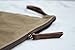 Gootium Waxed Canvas Zip Folio Pencil Pouch - Office Supply Zippered Makeup Bag Multipurpose File Folder - Size 13