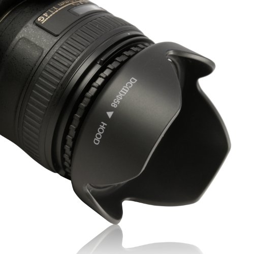 58MM Reversible Tulip Lens Hood + 58MM Center-Pinch Lens Cap for Canon Rebel (T6i T6 T6s T5i T5 T4i T3i T2i T1i XT XTi XSi)